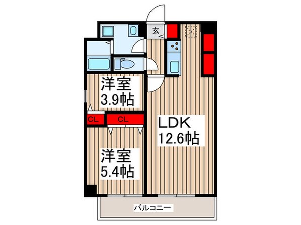 グランカーサ日暮里の物件間取画像